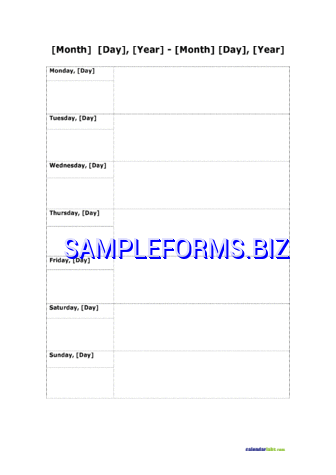 Weekly Planner Template 2 doc pdf free